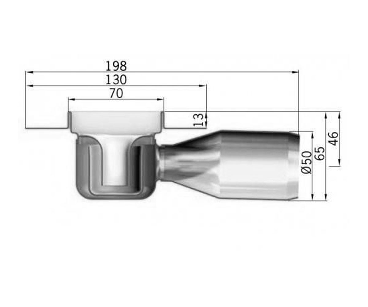 Канал с низким сифоном 985 мм  C-LINE 408725:Чертеж 
