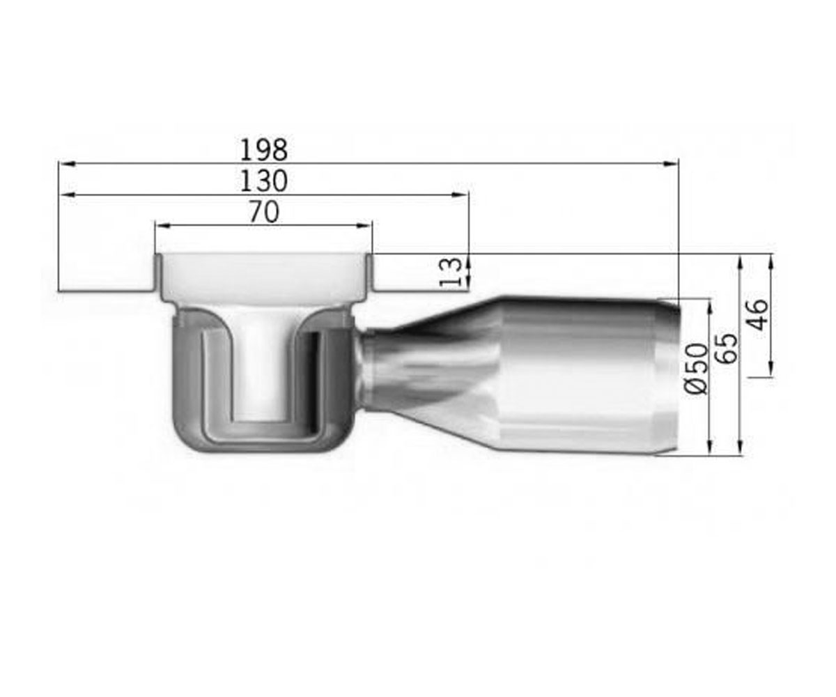 Канал с низким сифоном 1185 мм  C-LINE 408727:Чертеж 