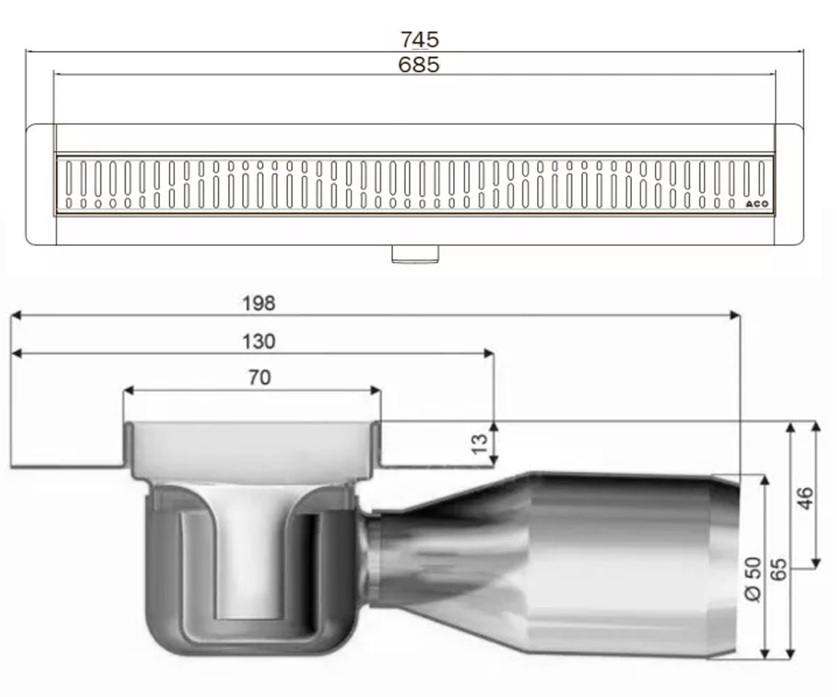 Душевой канал  SHOWERDRAIN C 9010.88.22:Чертеж 
