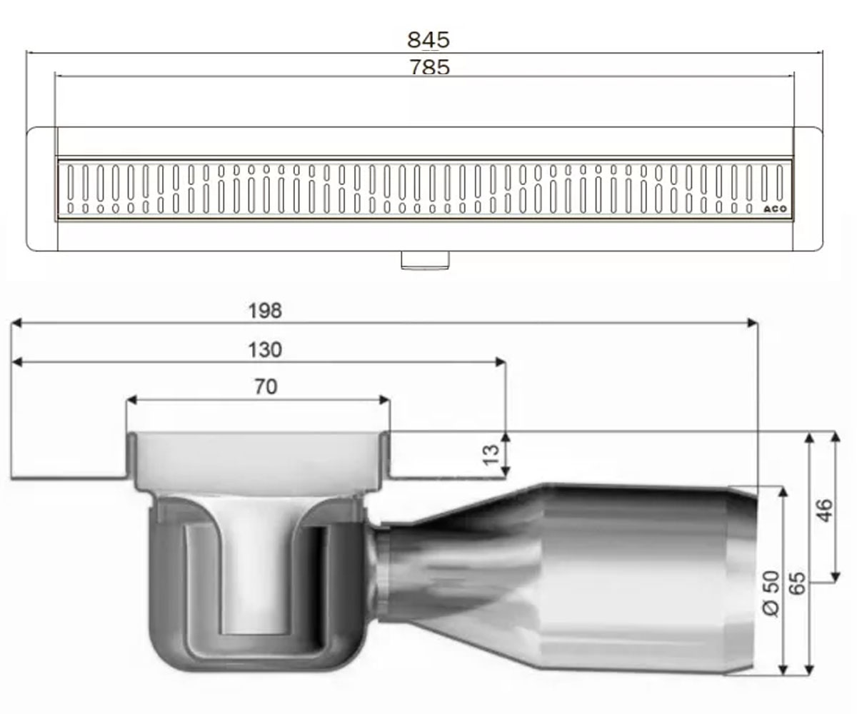 Душевой канал  SHOWERDRAIN C 9010.88.23:Чертеж 