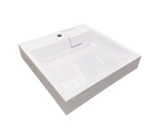 Раковина, умивальник Adamant WASHER NEW, штучний камінь, прямокут., з отвором для змішувача, без переливу, 595х595х115мм, накладний, білий ADAMANT  48