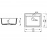 Мойка гранитная с переливом  PRIZMA PRIZMA 590X500X200 04:Чертеж 