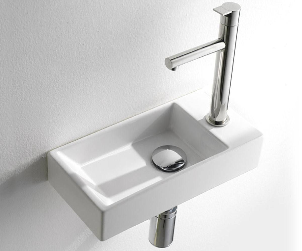 Умывальник с отверстием слева  AQUAFREDDA RECTANGULAR L319T0R1V3:Фото 2
