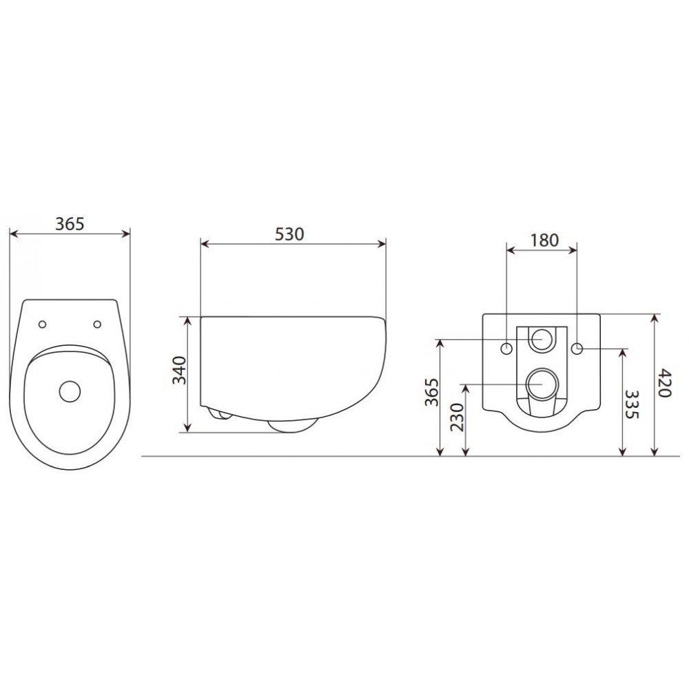 Чаша унитаза  DOT 2.0 WC S555T0R0V6100:Чертеж 