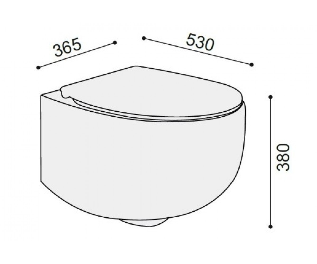 Чаша унитаза  DOT 2.0 S555T0R0V6100+C555R100:Чертеж 