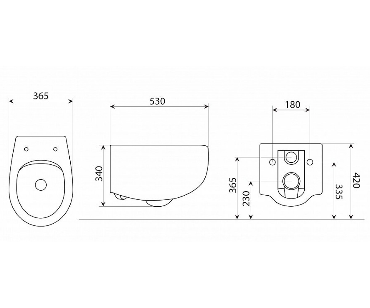 Унитаз с сиденьем  DOT 2.0 S555T0R0V6101+C555R101:Чертеж 
