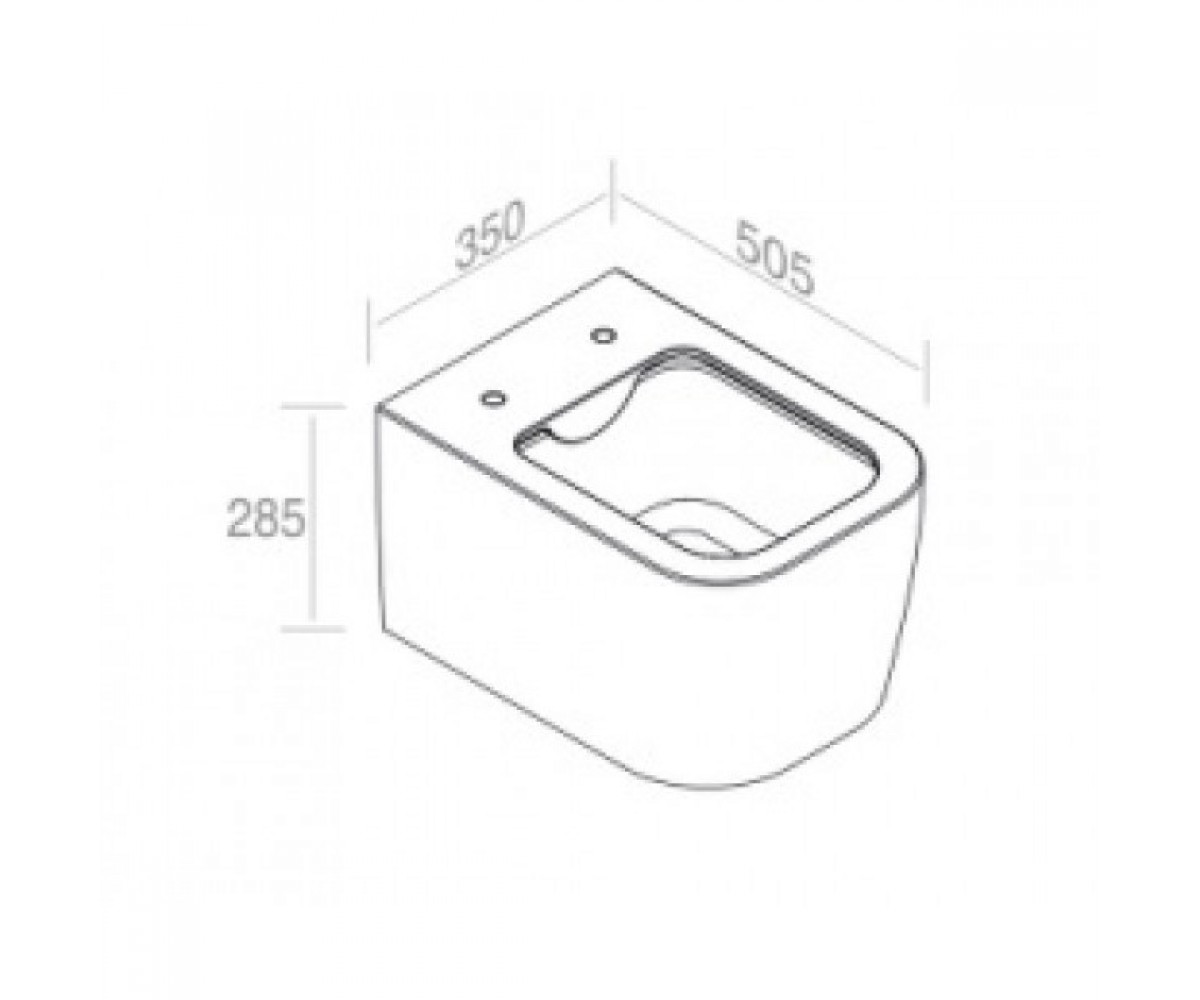 Чаша унитаза  QUO S595T0R0V6105:Чертеж 
