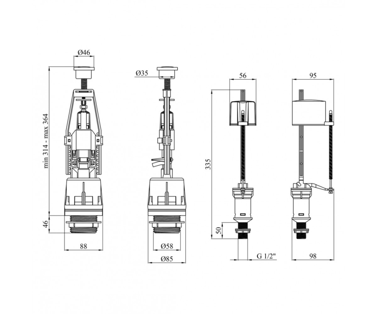 Сливной/наливной комплект  KIT41:Чертеж 