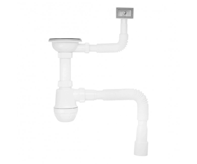 Сифон для мийки, з переливом AGUA  KS02 KS02