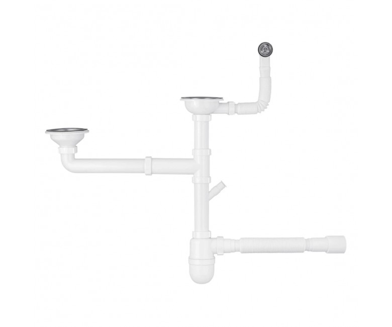 Сифон для мийки, з переливом AGUA  KS04R-1 KS04R-1