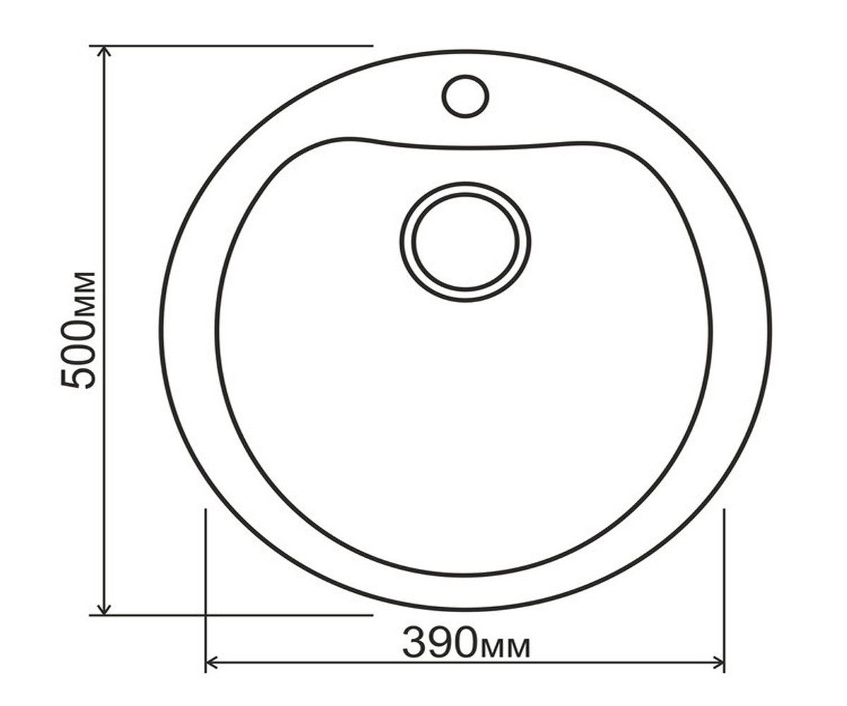Мойка гранитная  PI-50 06:Чертеж 