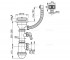 Сифон для мойки с переливом алкапласт A447P-DN50/40:Чертеж 