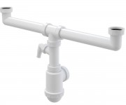 Сифон для подвійний мийки ALCAPLAST  A448P-DN50/40