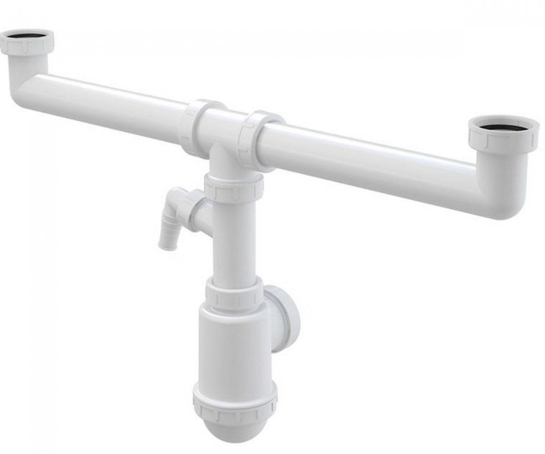 Сифон для подвійний мийки ALCAPLAST  A448P-DN50/40 A448P-DN50/40