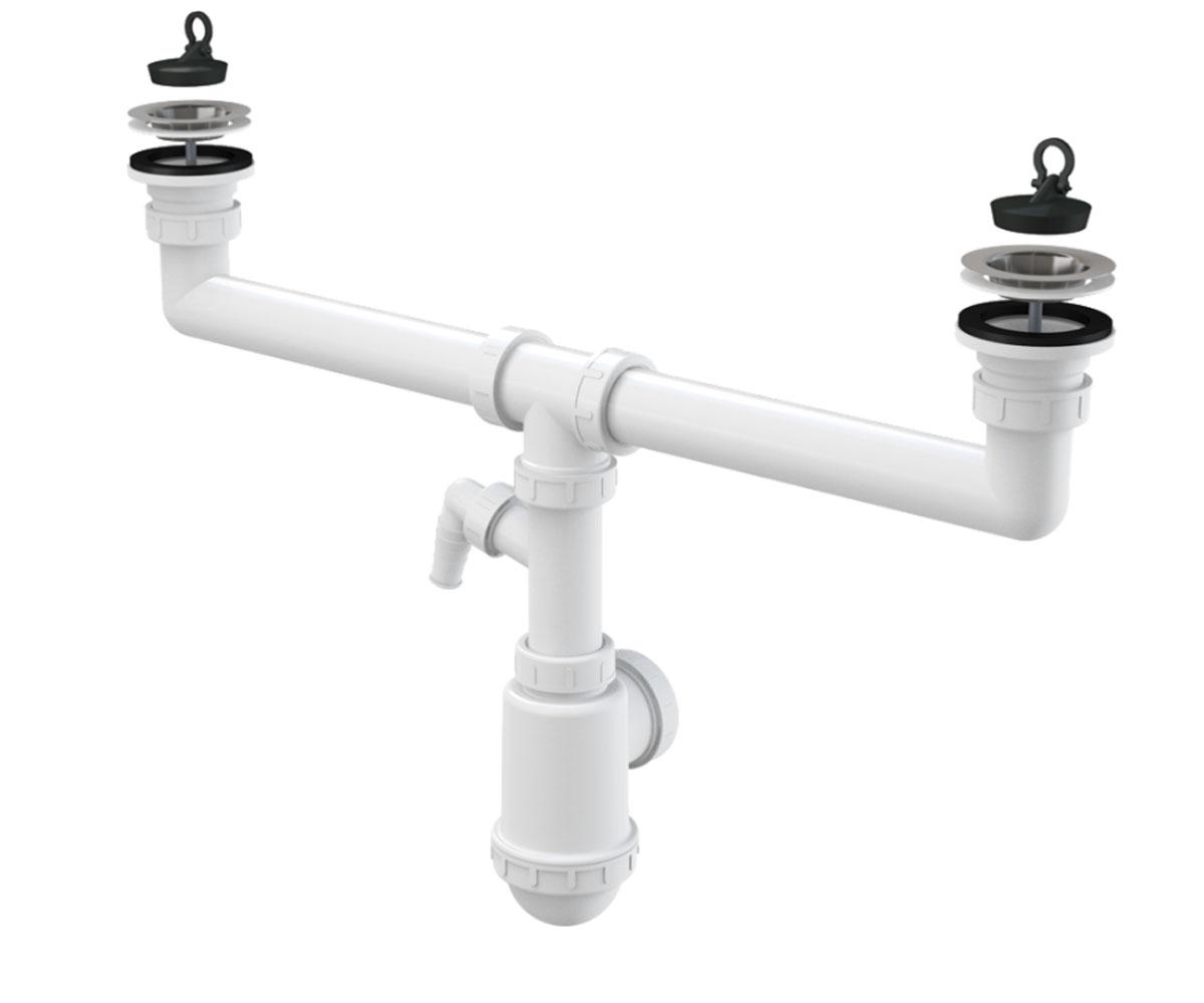 Сифон для здвоєної мийки ALCAPLAST  A449P-DN50/40 A449P-DN50/40
