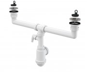 Сифон для здвоєної мийки ALCAPLAST  A449P-DN50/40