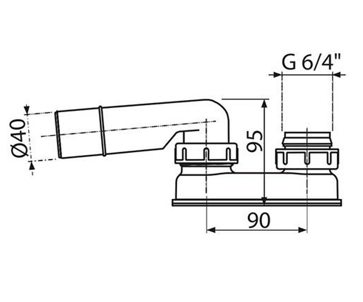 Гидрозатвор ø40 алкапласт A53-DN40:Чертеж 
