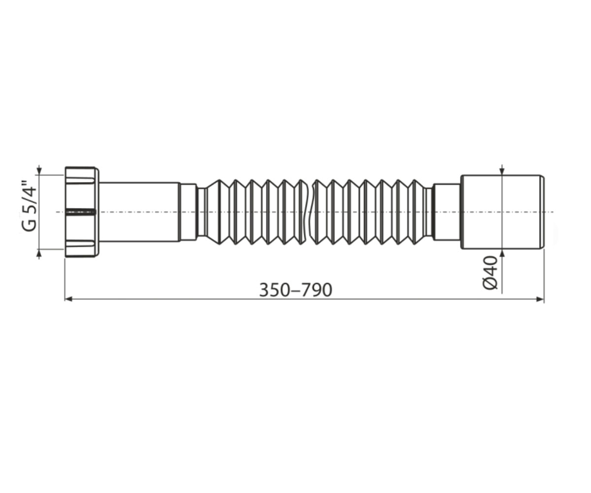 Гибкое соединение g 5/4 алкапласт A730:Чертеж 