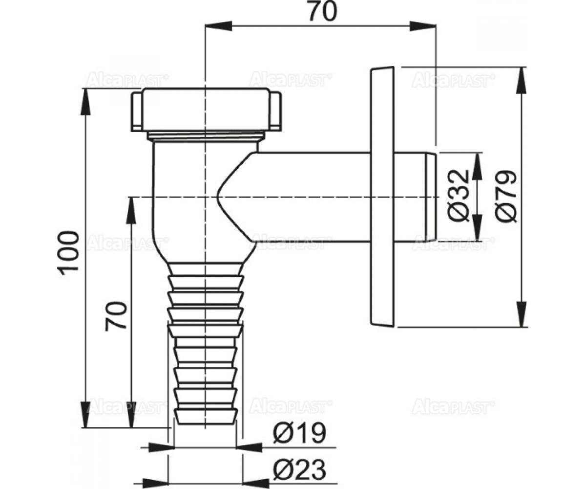 Сифон алкапласт APS1:Чертеж 