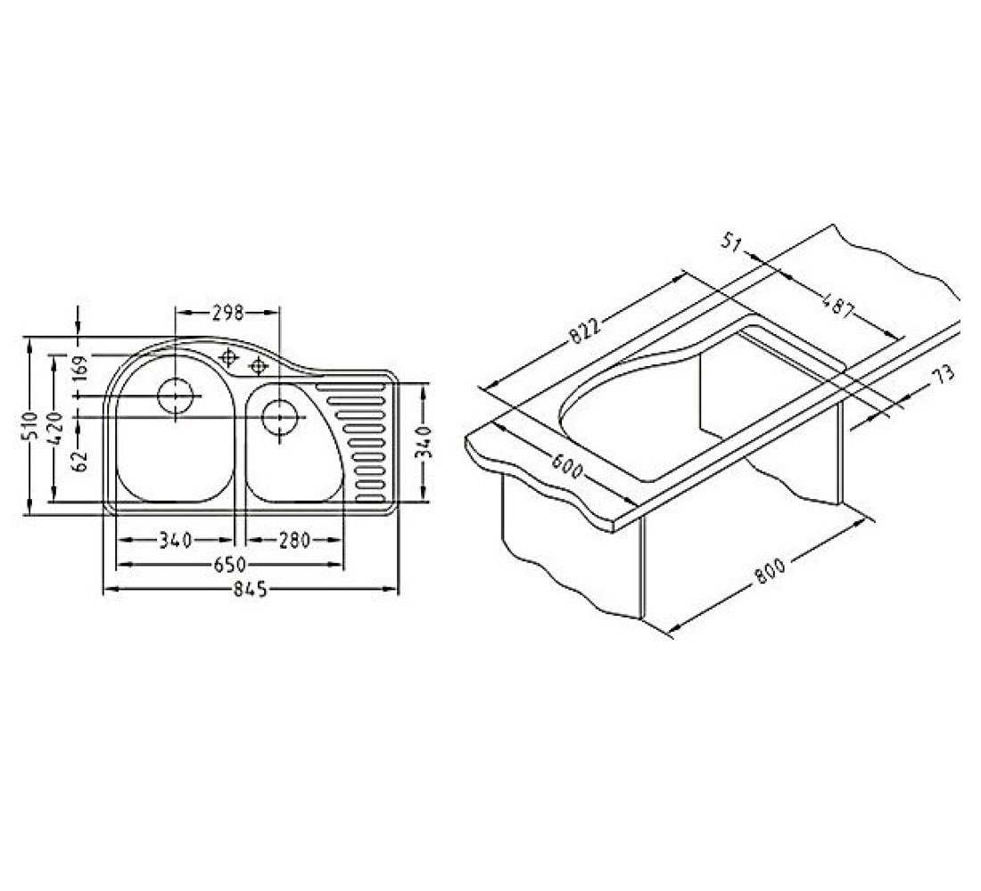 Мойка  FUTUR 50L 1009415:Чертеж 
