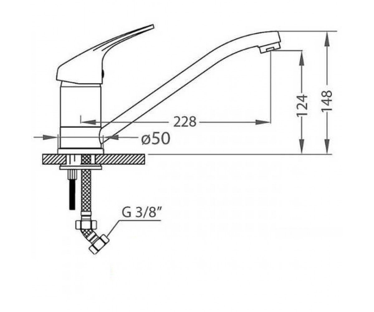 Кухонный смеситель  R&R 1103951:Чертеж 