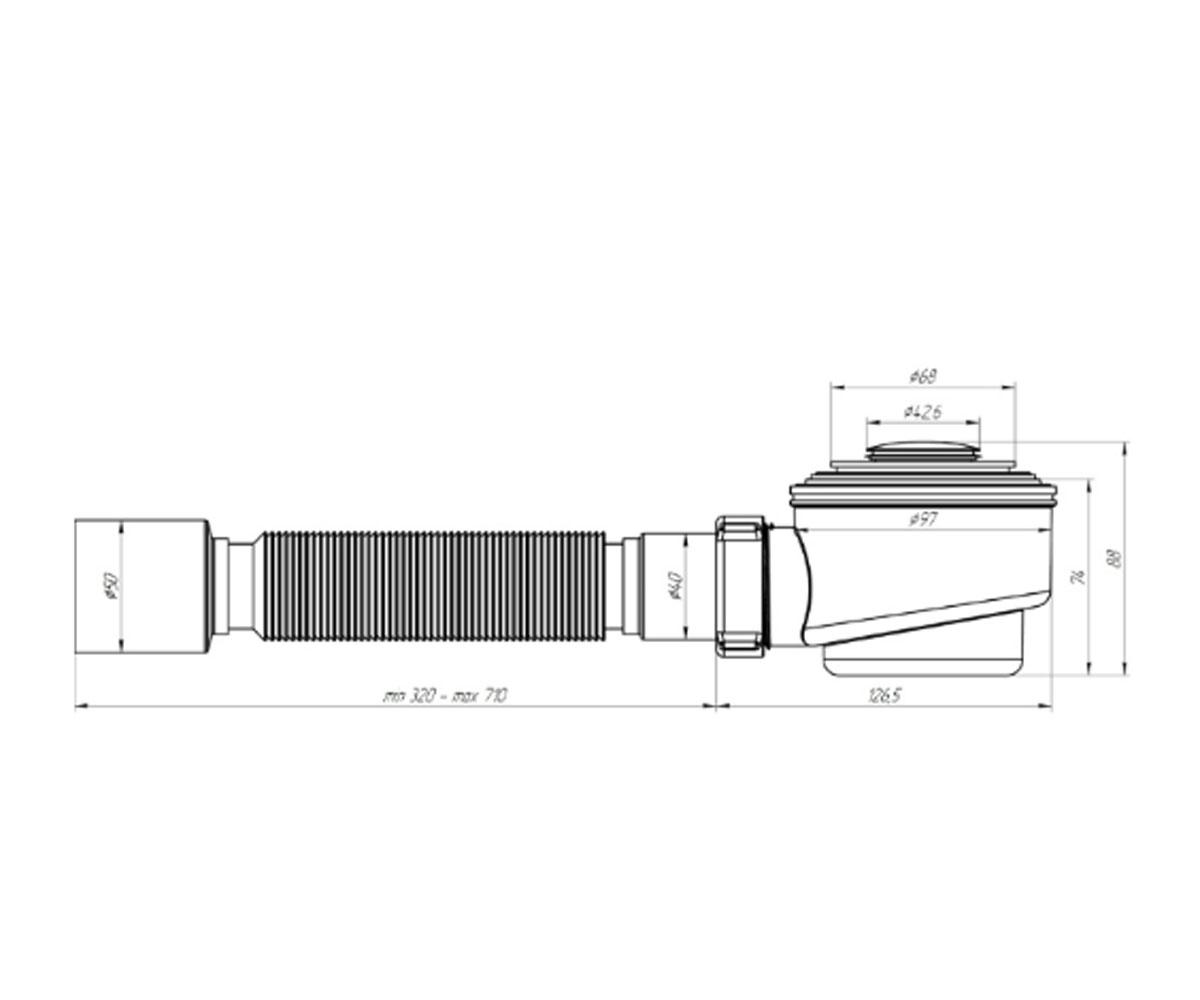 Сифон для поддона  E415CLS:Чертеж 