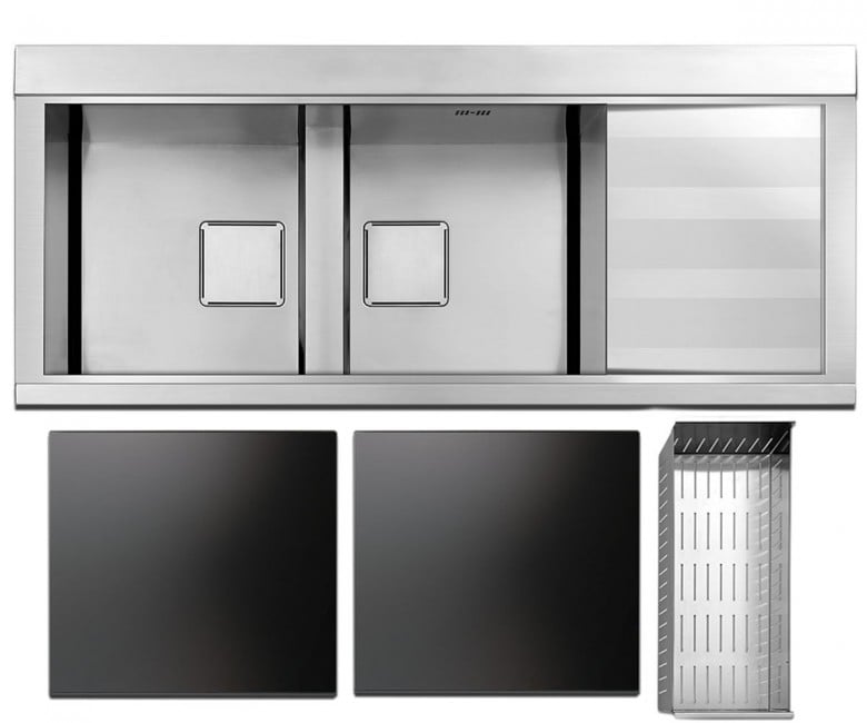 Двойная мойка с коландером APELL SINPHONIA PD1162IRKITB PD1162IRKITB