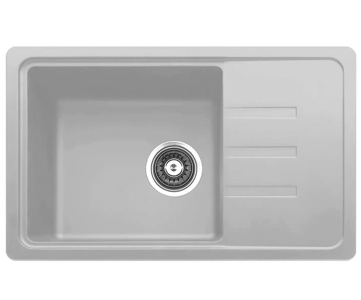 Прямокутна мийка з сифоном AQUAMARIN DZL DZL 62-43 GR DZL 62-43 GR