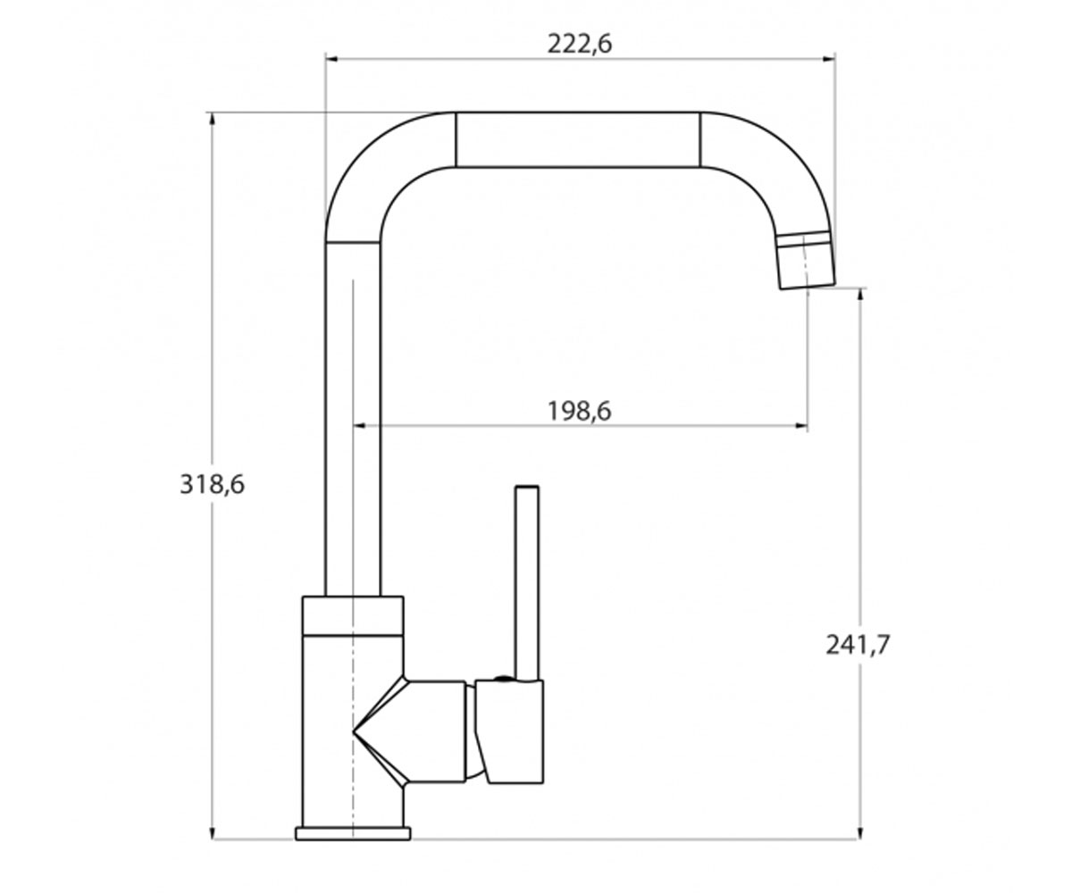 Смеситель кухонный  MIRRUS 5063-202:Чертеж 