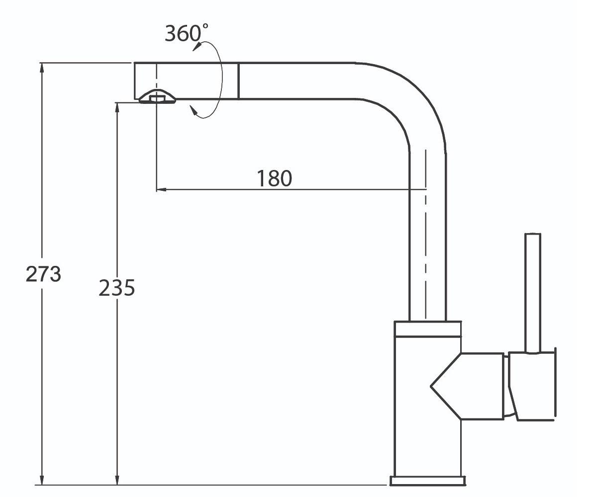 Смеситель для мойки  FORTE 5553-710:Чертеж 
