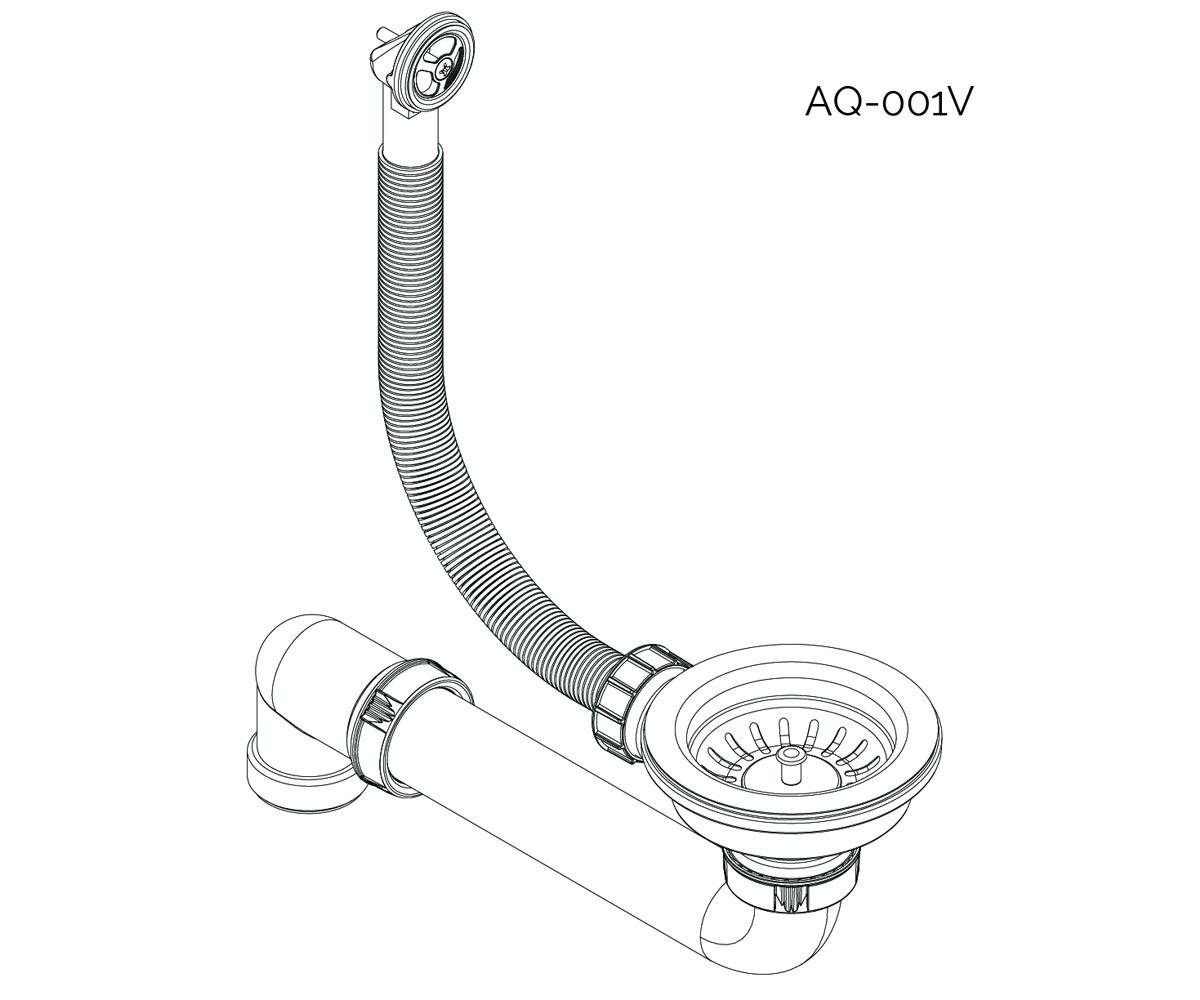 Вентиль на мойку  AQ-001V-501:Чертеж 