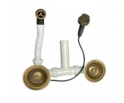 Сифон с эксцентриком для мойки AQUA SANITA  AQ-003V BRONZE