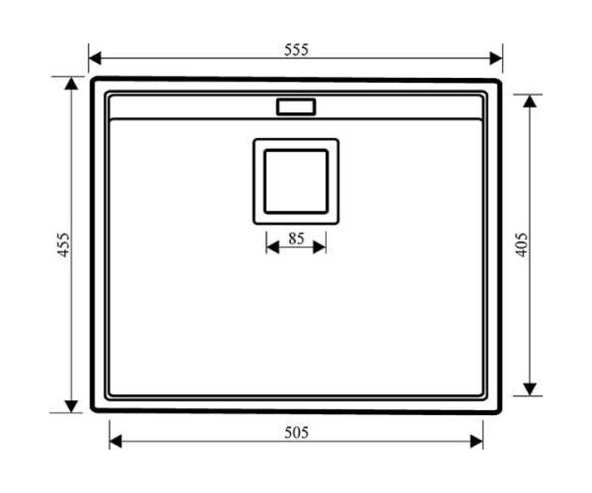 Гранитная прямоугольная мойка  DELICIA SQD-100W-113:Чертеж 