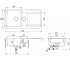 Гранитная полуторная мойка  LIRA SQL-151AW-202:Чертеж 