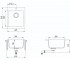 Гранитная накладная мойка  SIMPLEX SQS-100W-112:Чертеж 