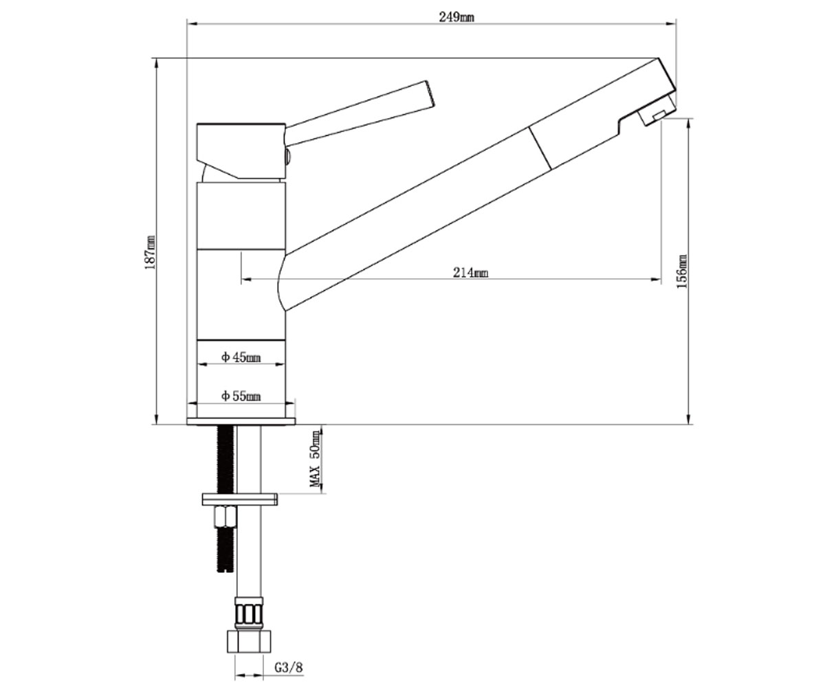 Кухонный смеситель  HF-2B217C:Чертеж 