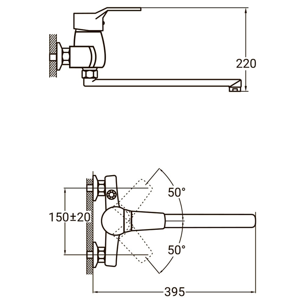 Смеситель с гарнитуром  NL-2C243C:Чертеж 