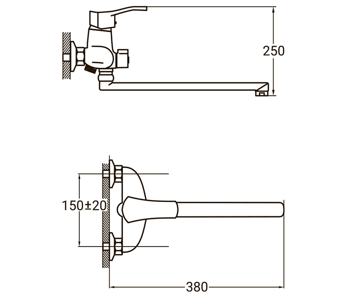 Смеситель для ванны  NM-2C234C:Чертеж 