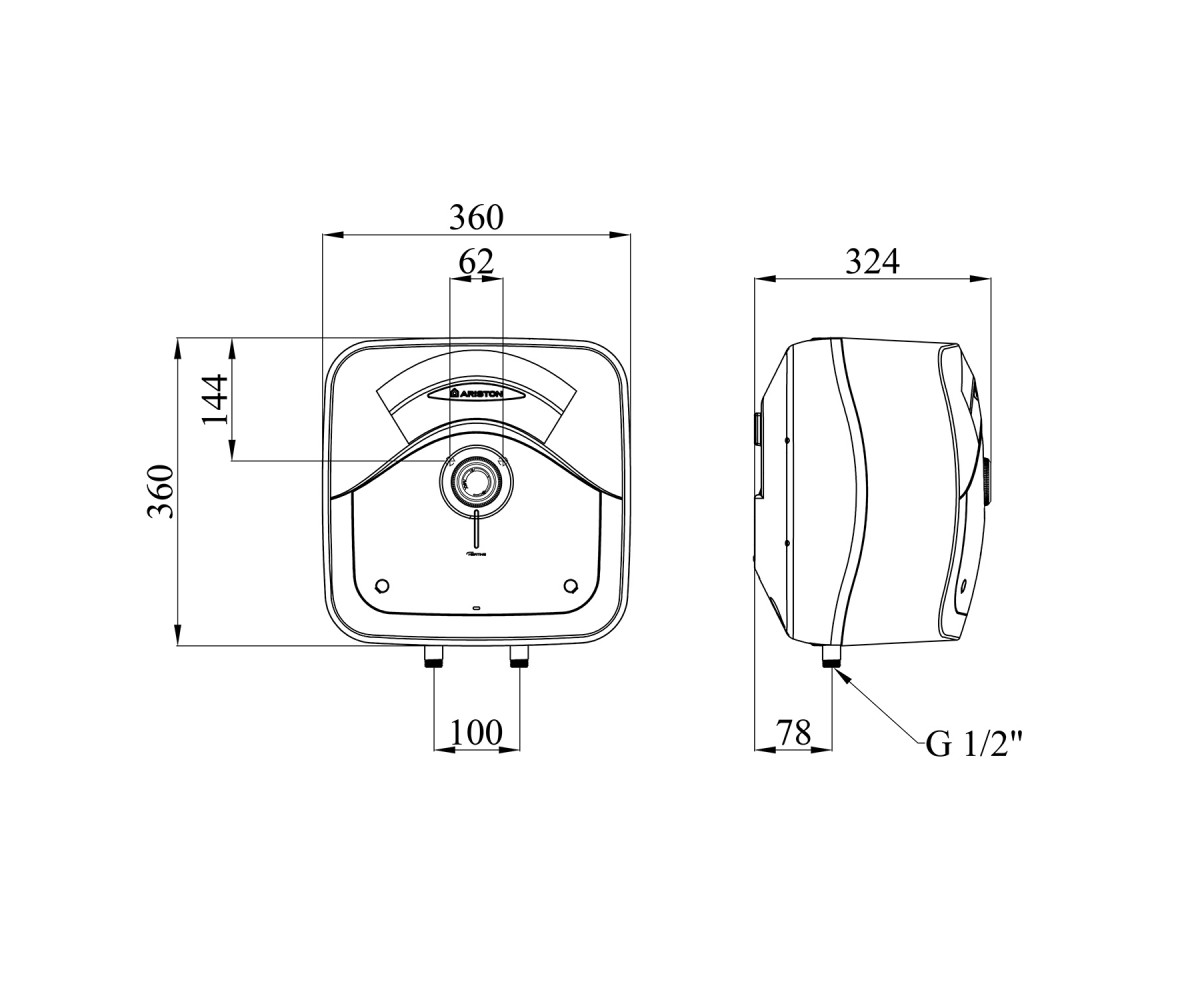 Компактный водонагреватель  ANDRIS RS 3100633:Чертеж 