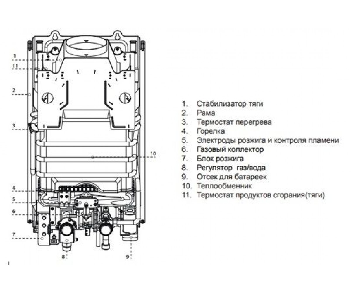 Колонка газовая  FAST R ONM 10 NG:Чертеж 