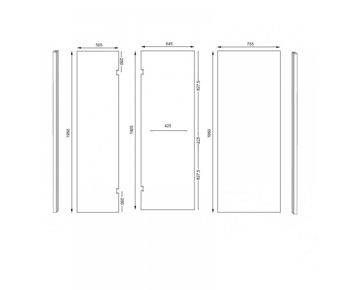 Прямоугольная кабина 120х80 см  VIK 59020402:Чертеж 