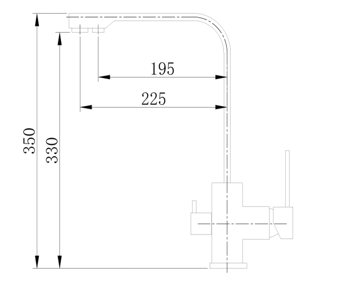 Смеситель на две воды  TWIN FLAT 80544600:Чертеж 