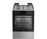 Плита Beko комбінована, 72л, 60x60см, дисплей, конвекція, чавун, чорний BEKO  FBSM62530DXMS
