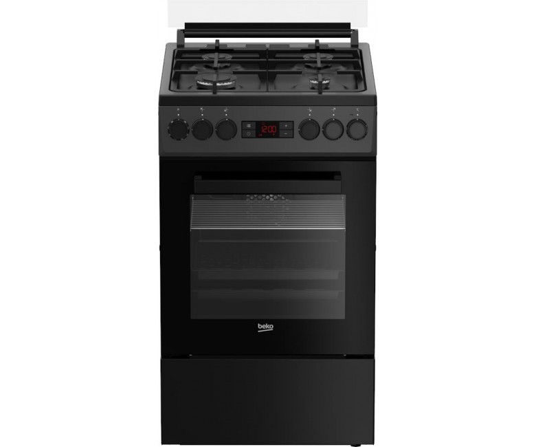 Плита Beko комбінована, 60л, 50x60см, дисплей, конвекція, чавун, чорний BEKO  FSM52334DAO FSM52334DAO