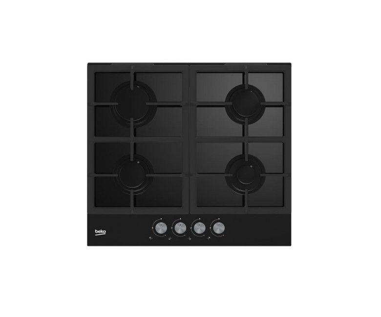Варильна поверхня Beko газова на склі, 60см, чавун, чорний BEKO  HILG64225S HILG64225S