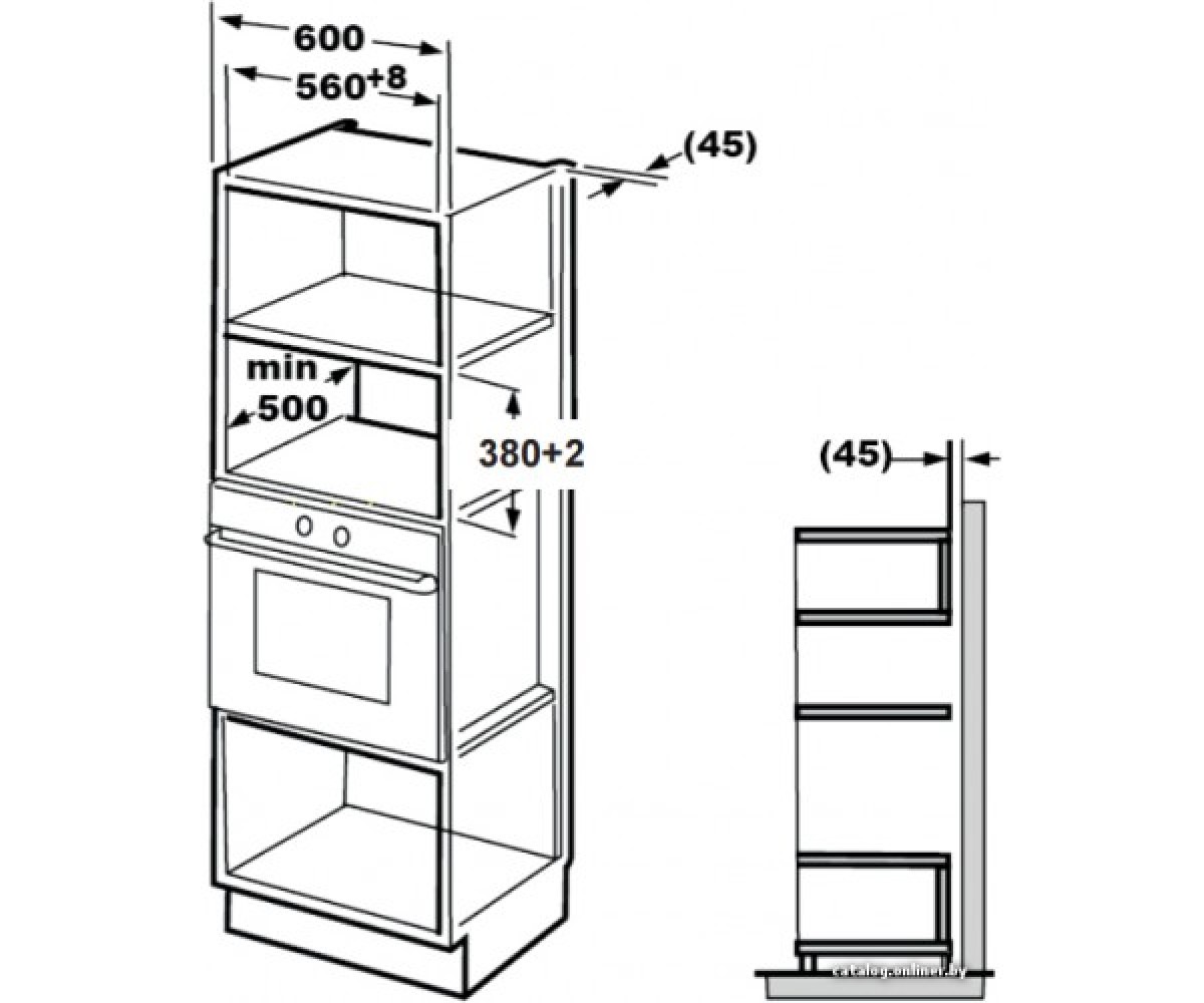 Микроволновка встраиваемая  MGB 25333 BG EU:Чертеж 