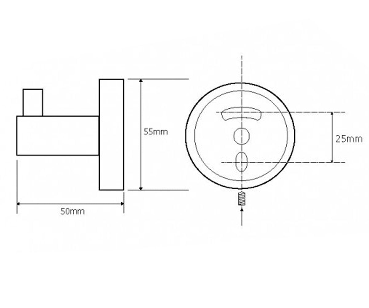Крючок одинарный  OMEGA 104106022:Чертеж 