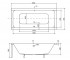 Акриловая ванна 165 см  QUADRO QUADRO 165X75 B N:Чертеж 