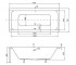 Акриловая ванна 180 см  QUADRO QUADRO 180X80 B N:Чертеж 