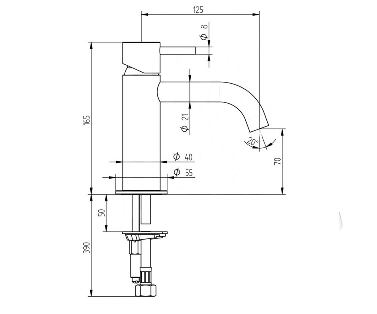 Смеситель для умывальника  STEEL LVBSTE2002CMINX:Чертеж 